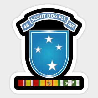 48th Inf Scout Dog Plt Tab w 23rd ID SSI w VN SVC wo Txt Sticker